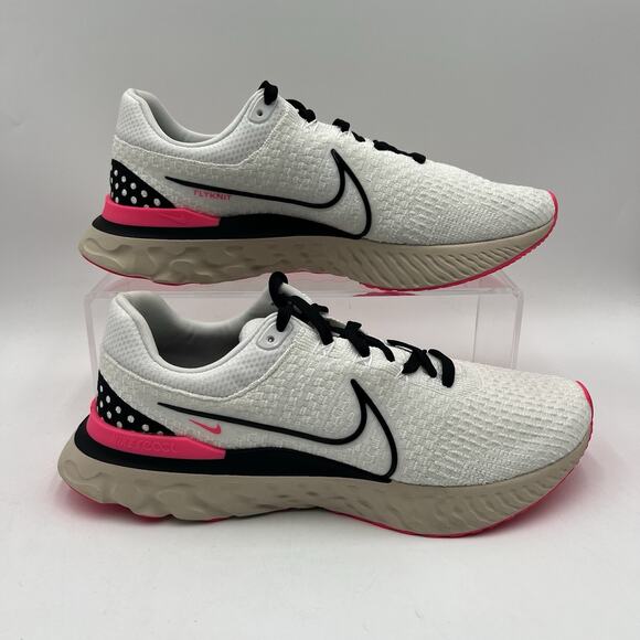 Mens Size 14 Nike React Infinity Run FK 3 White Pink Running Shoes DH5392 101 - Picture 1 of 5